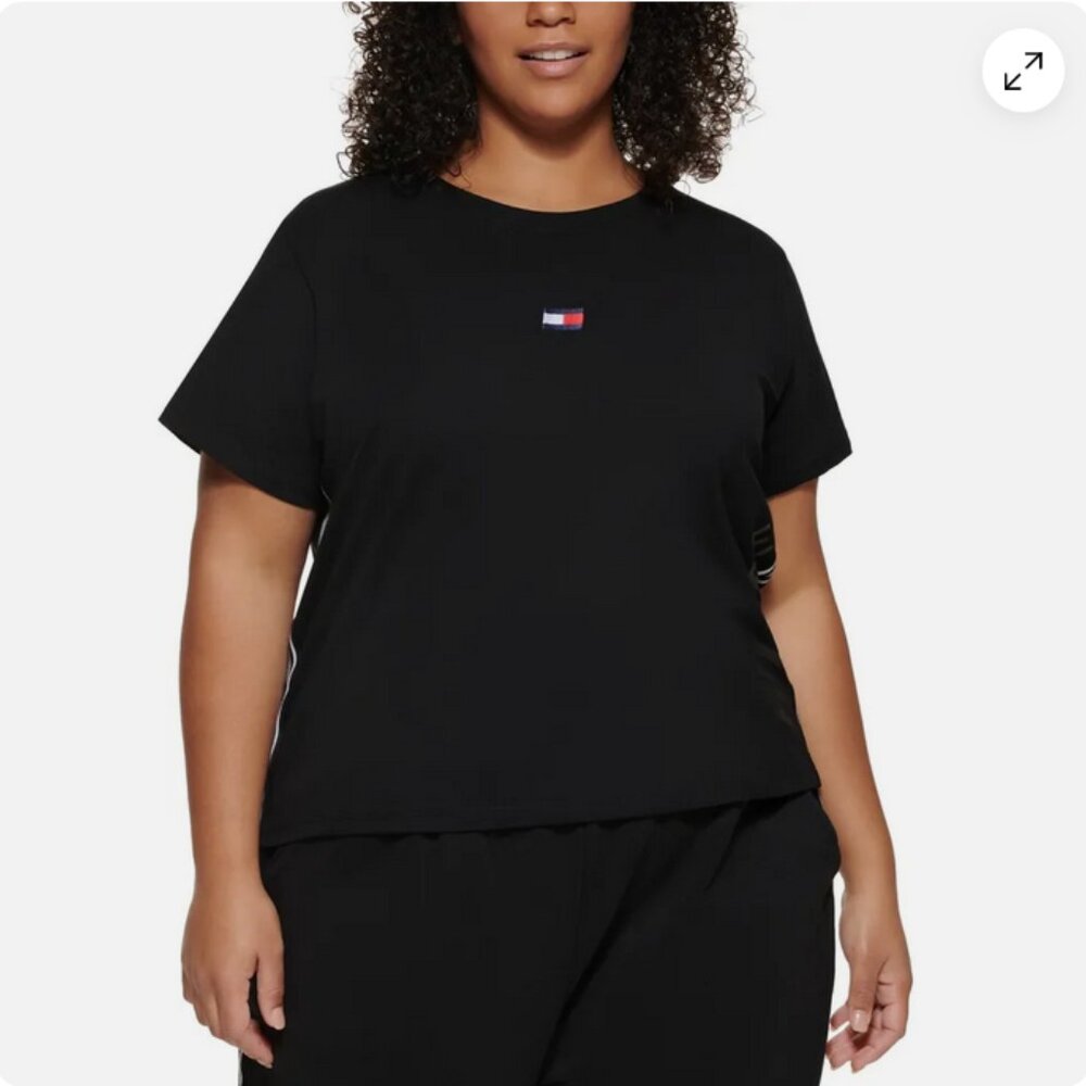 Tommy Hilfiger Sport Womens Plus Size  Side Stripe T-shirt